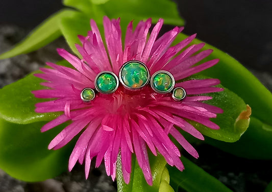 Media luna Opalo Verde - titanio grado implante ASTM F-136