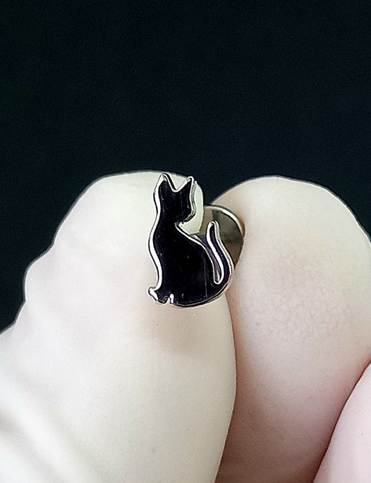 Gato sentado - titanio grado implante ASTM F-136