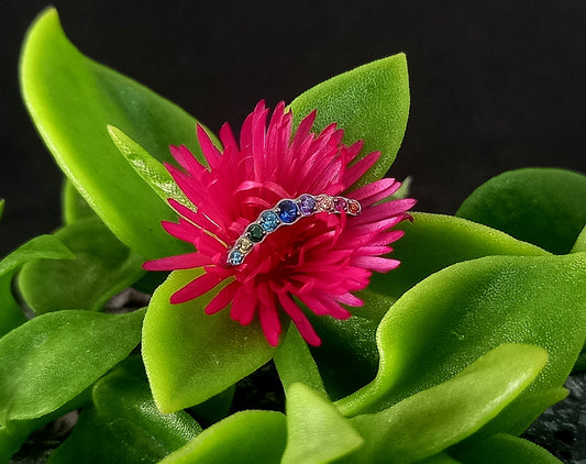 Media luna 9 cristal petite multicolor - titanio grado implante ASTM F-136