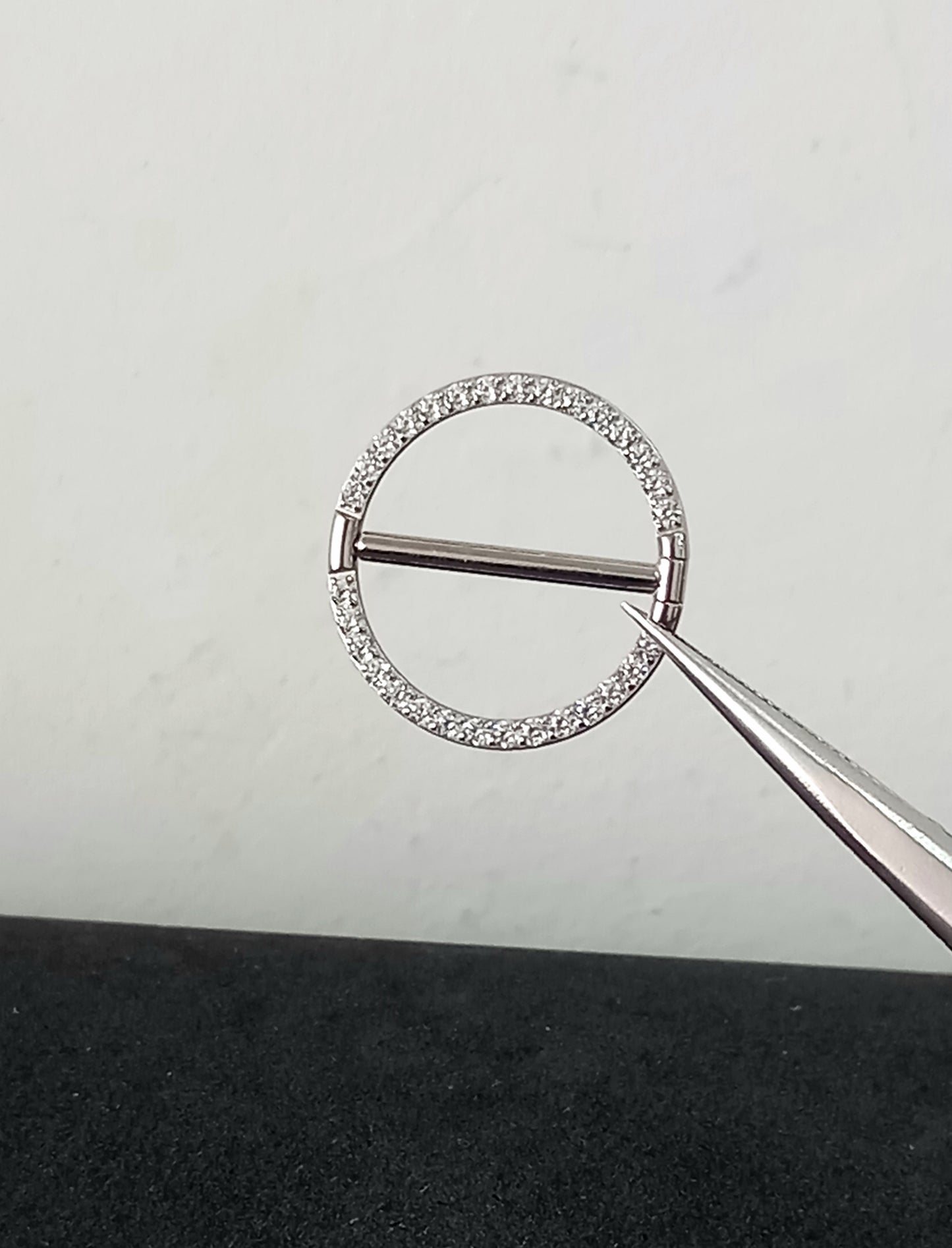Titanio grado implante. Nipple argolla con briilo clear