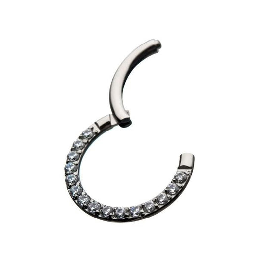 Argolla clicker brillo frontal clear