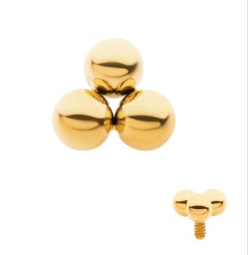 Titanio grado implante. Trinity PVD oro de 24K