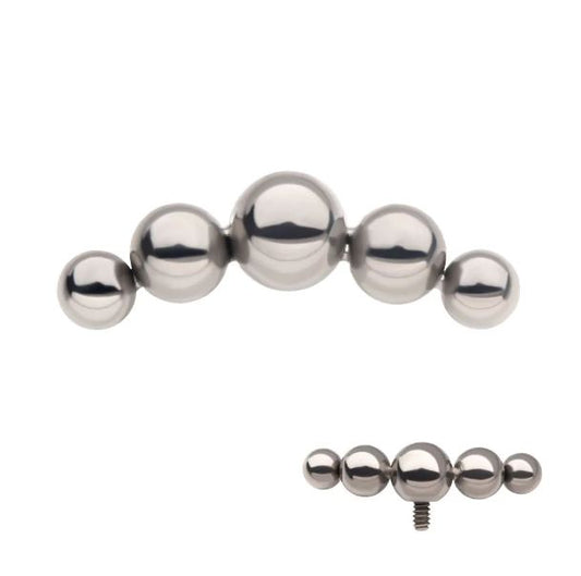 Media luna 5 esferas - titanio grado implante ASTM F-136