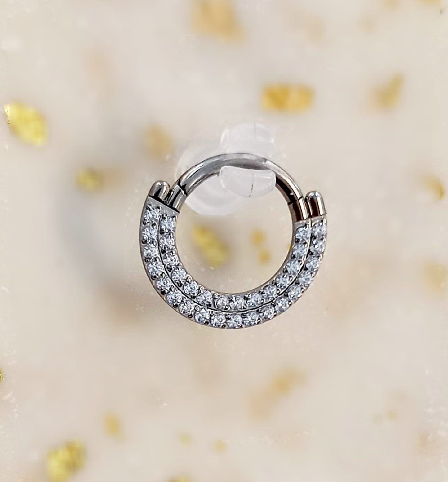 Argolla clicker doble brillo frontal clear