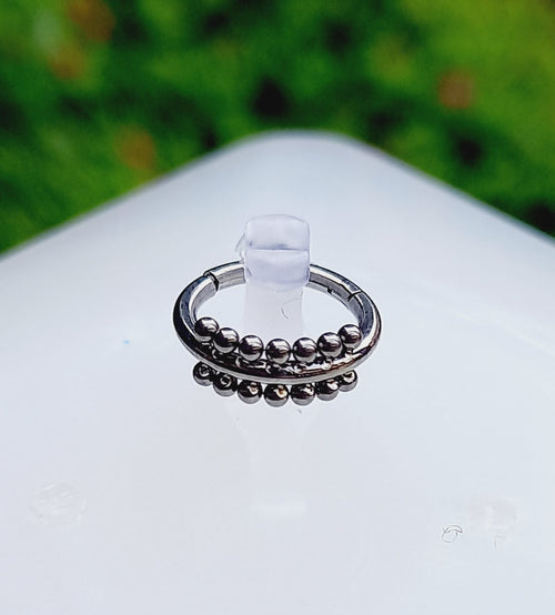 Argolla clicker abalorios doble fila de 14 esferas