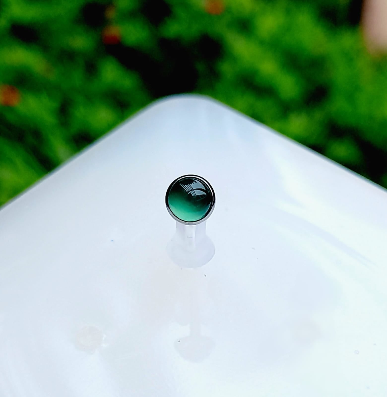 Top piedra agata Verde - titanio grado implante ASTM F-136