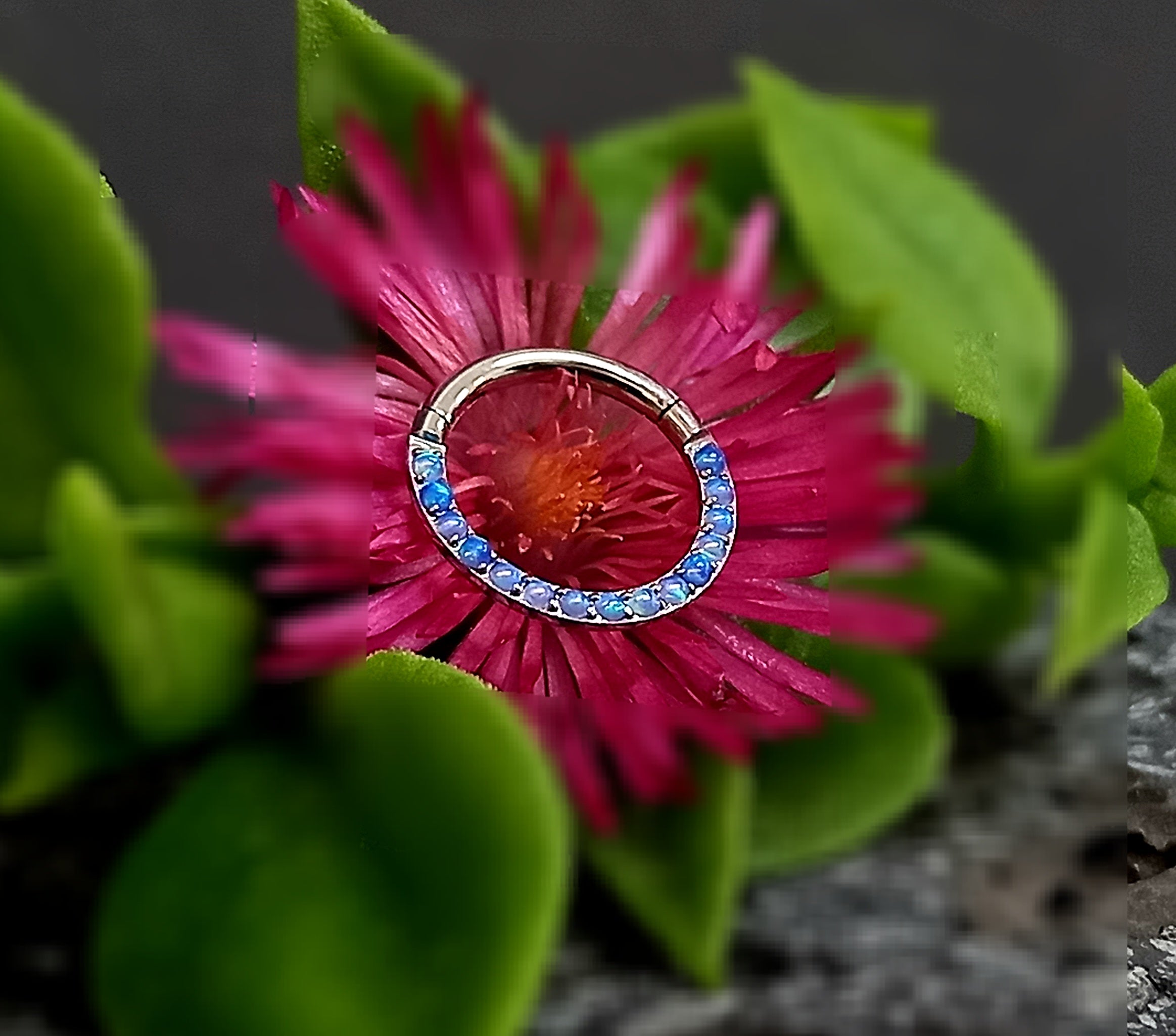 Argolla clicker opalo azul