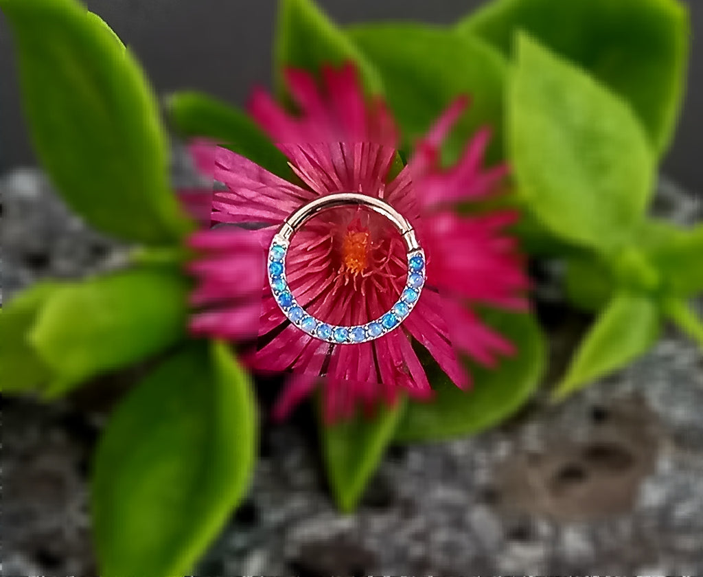 Argolla clicker opalo azul