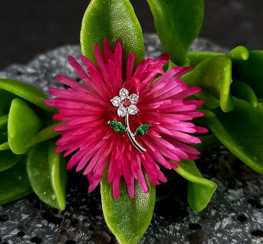 Titanio grado implante. Flor con  tallo color