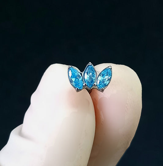Titanio grado implante. Marquesa Topacio azul