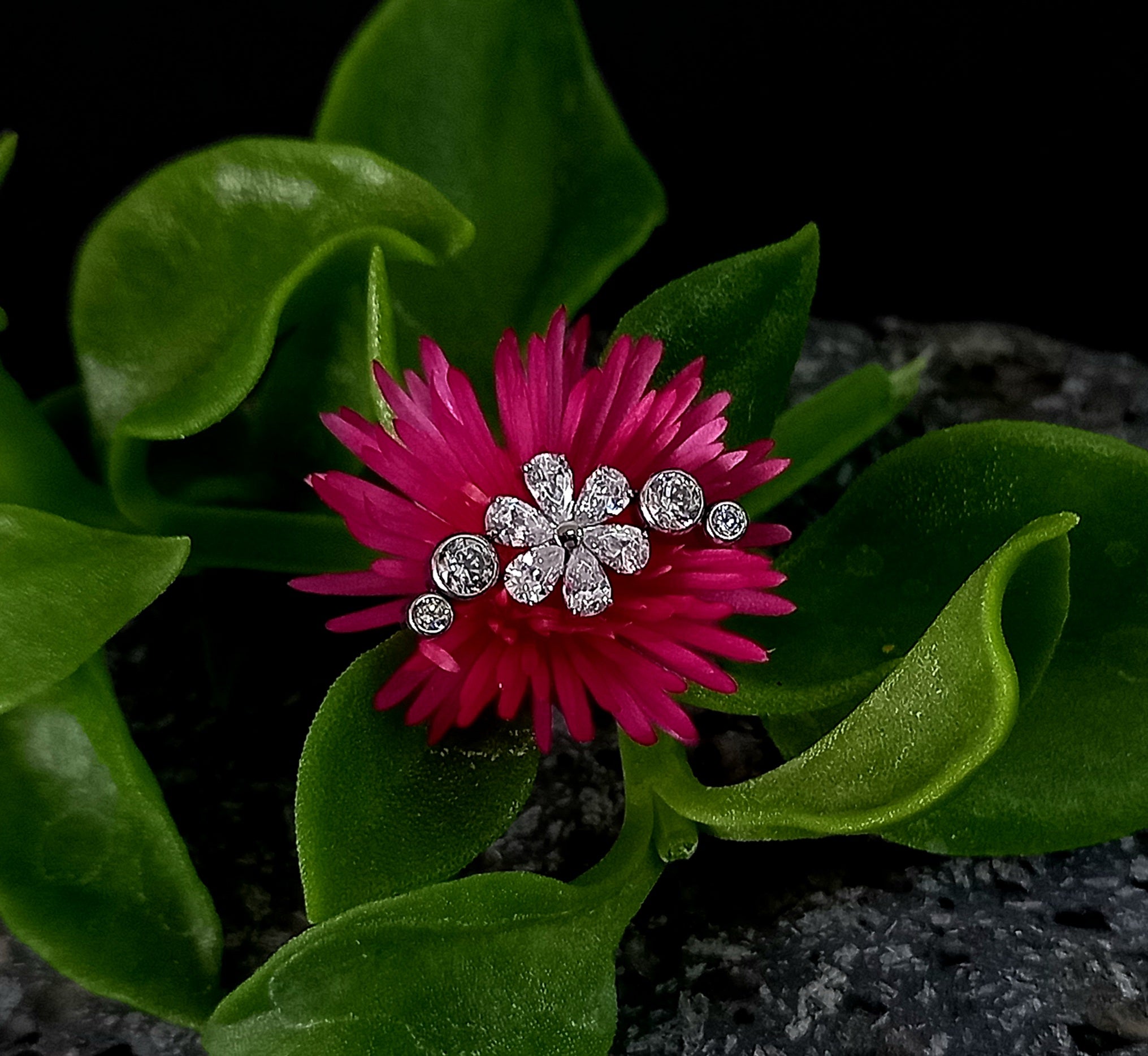 Media luna flor central - titanio grado implante ASTM F-136