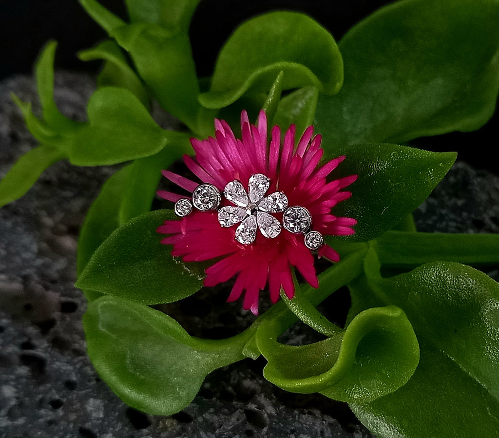 Media luna flor central - titanio grado implante ASTM F-136