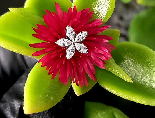 Titanio grado implante. Flor 5 petalos Clear