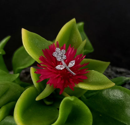 Titanio grado implante. Flor con  tallo clear