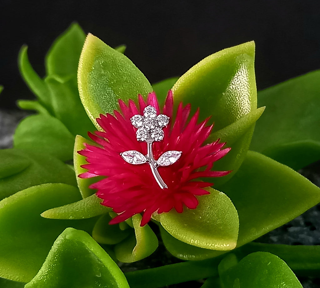 Flor con tallo clear - titanio grado implante ASTM F-136