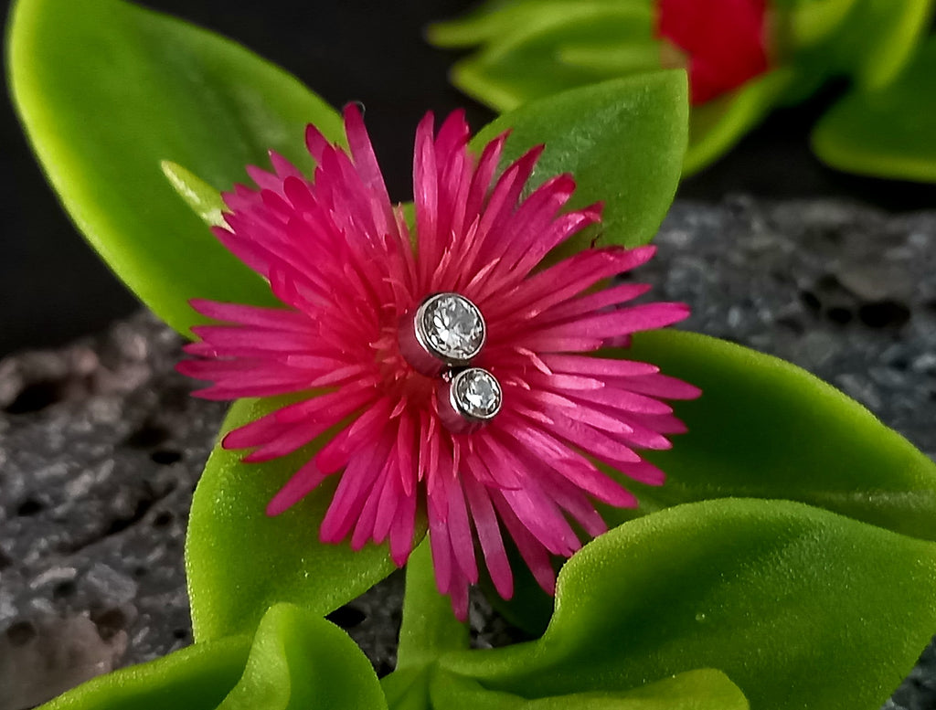 Doble brillo Cz - titanio grado implante ASTM F-136