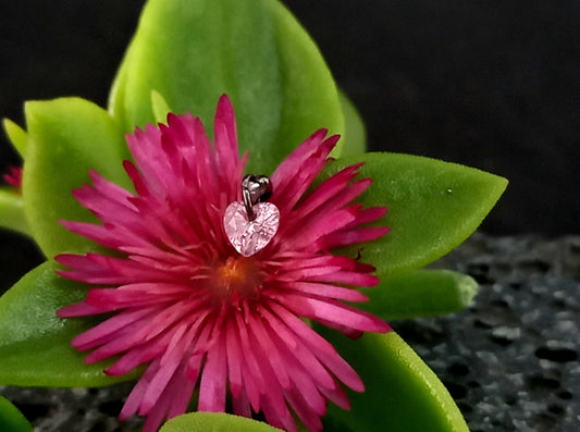 Titanio grado implante. Colgante corazon rosa