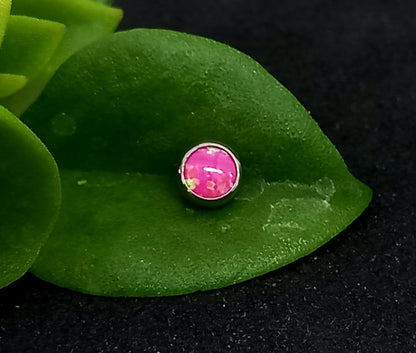 Opalo rosa 5mm  - titanio grado implante ASTM F-136
