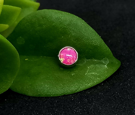 Opalo rosa 5mm  - titanio grado implante ASTM F-136