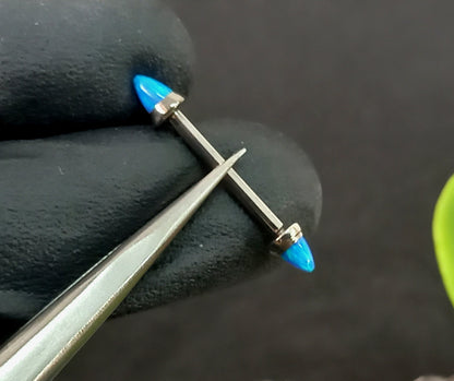 Titanio grado implante. Nipple con punta Opalo azul