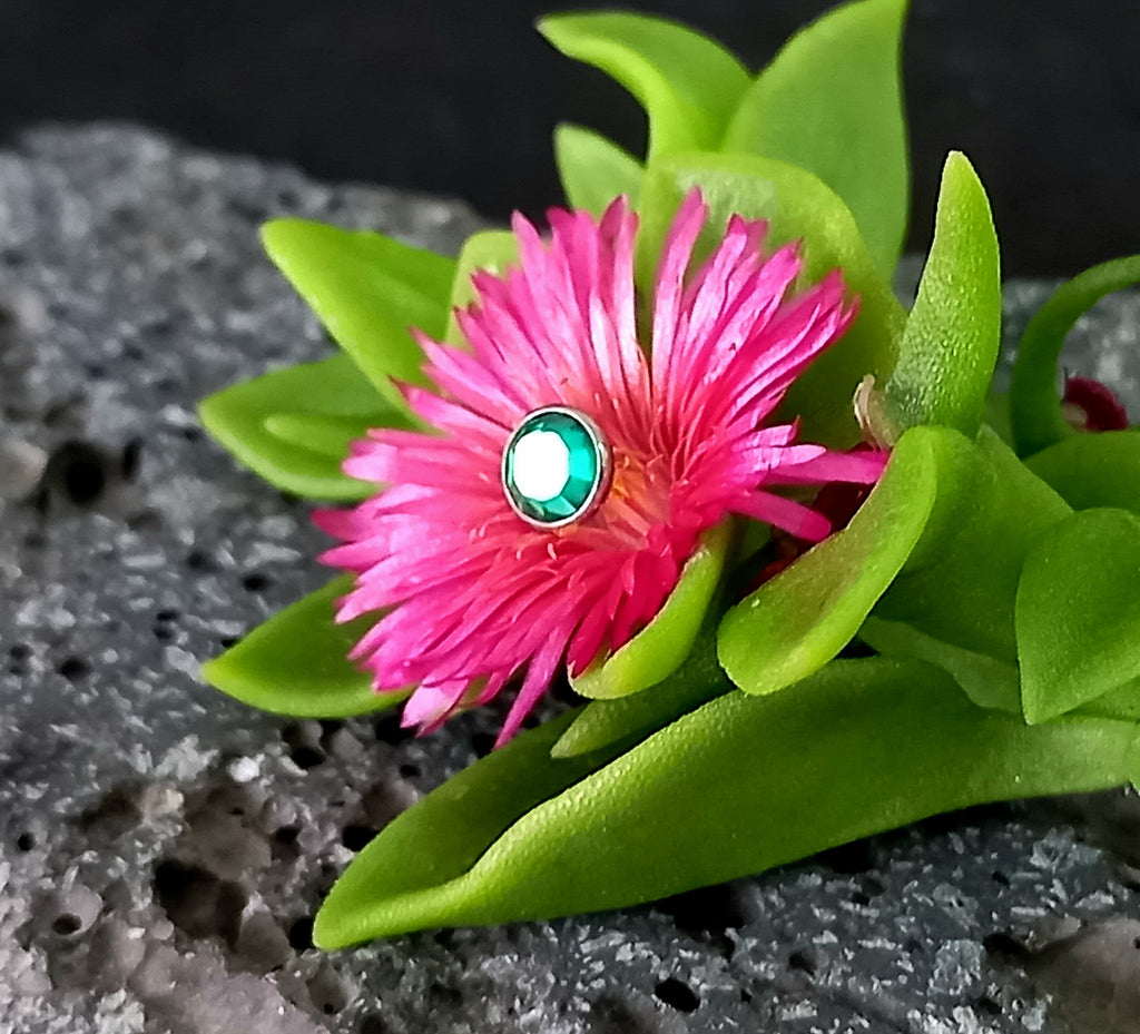 Top cristal verde - titanio grado implante ASTM F-136