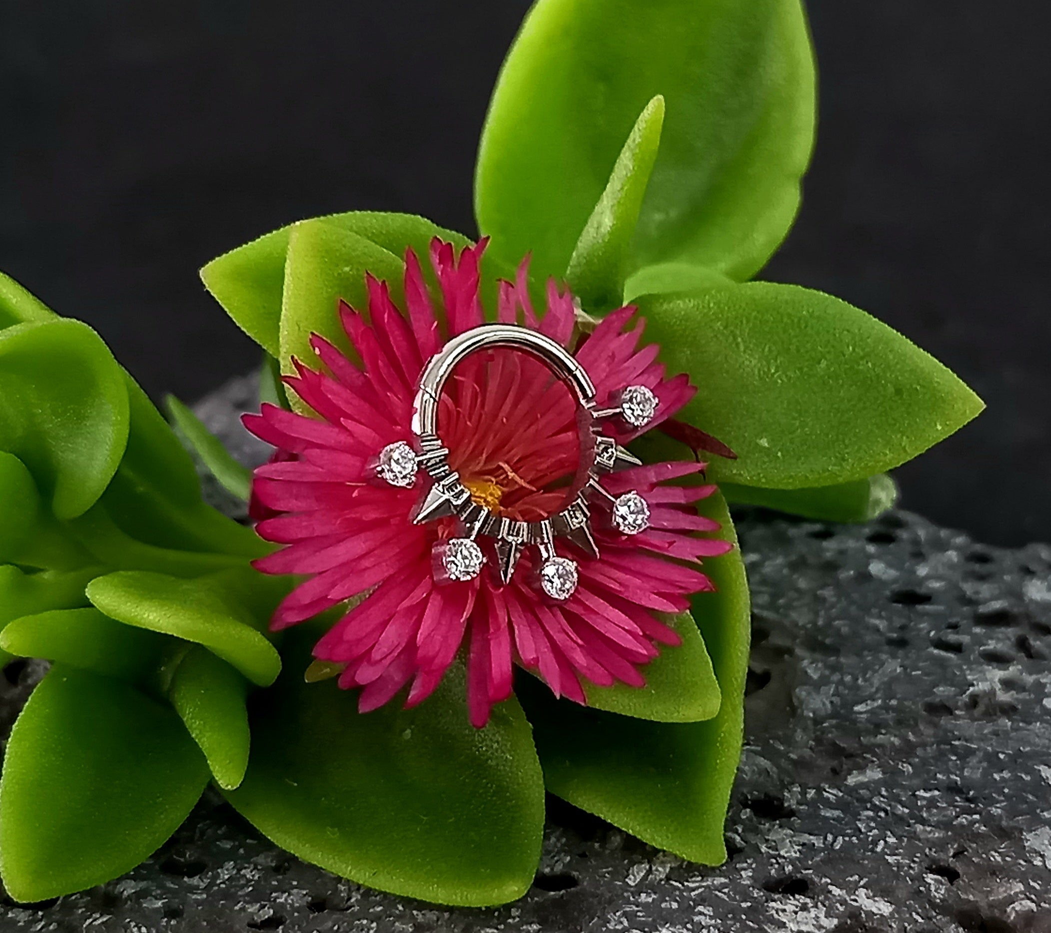 Argolla clicker brillos y puntas