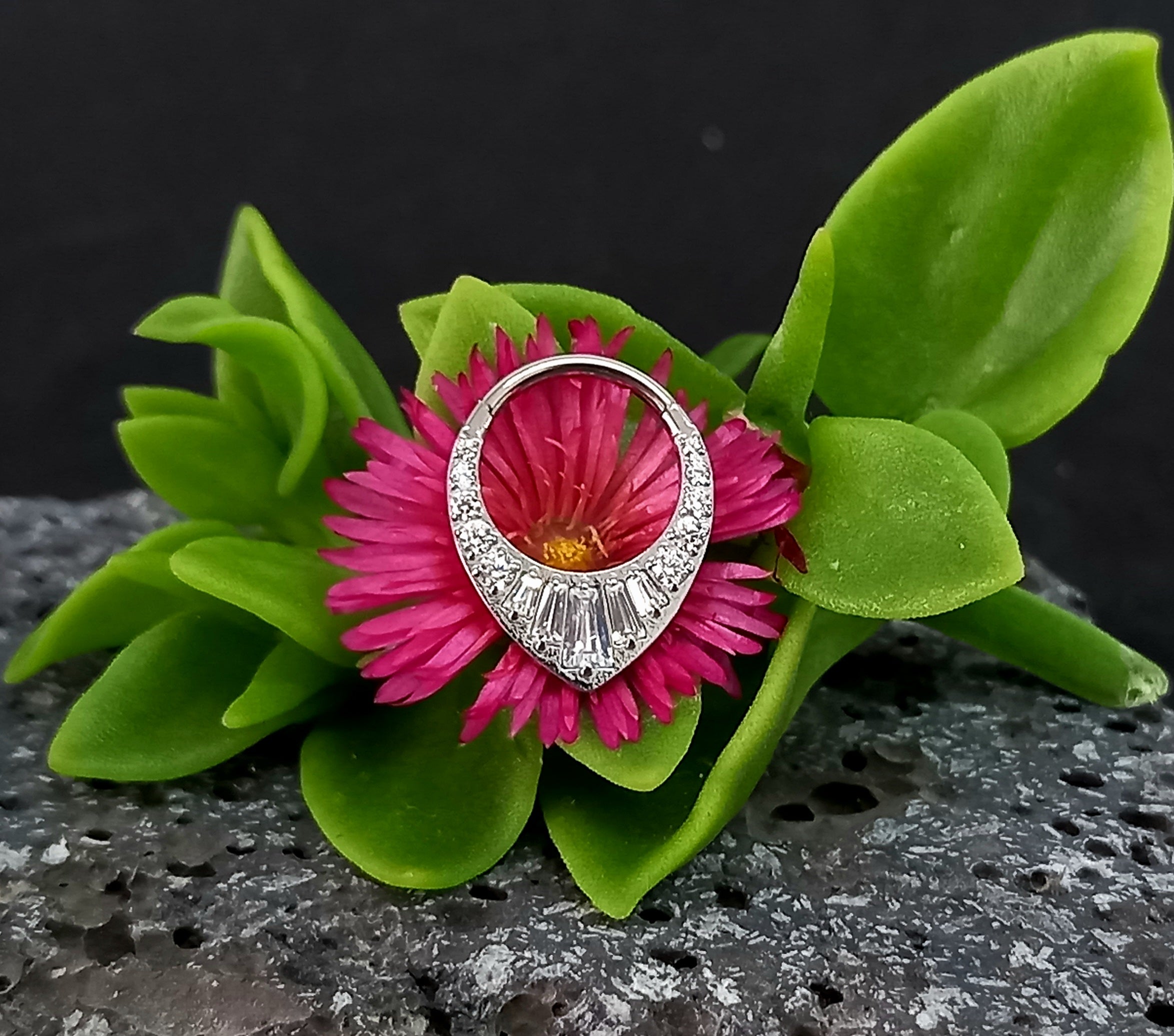 Argolla clicker maxi gota con brillo