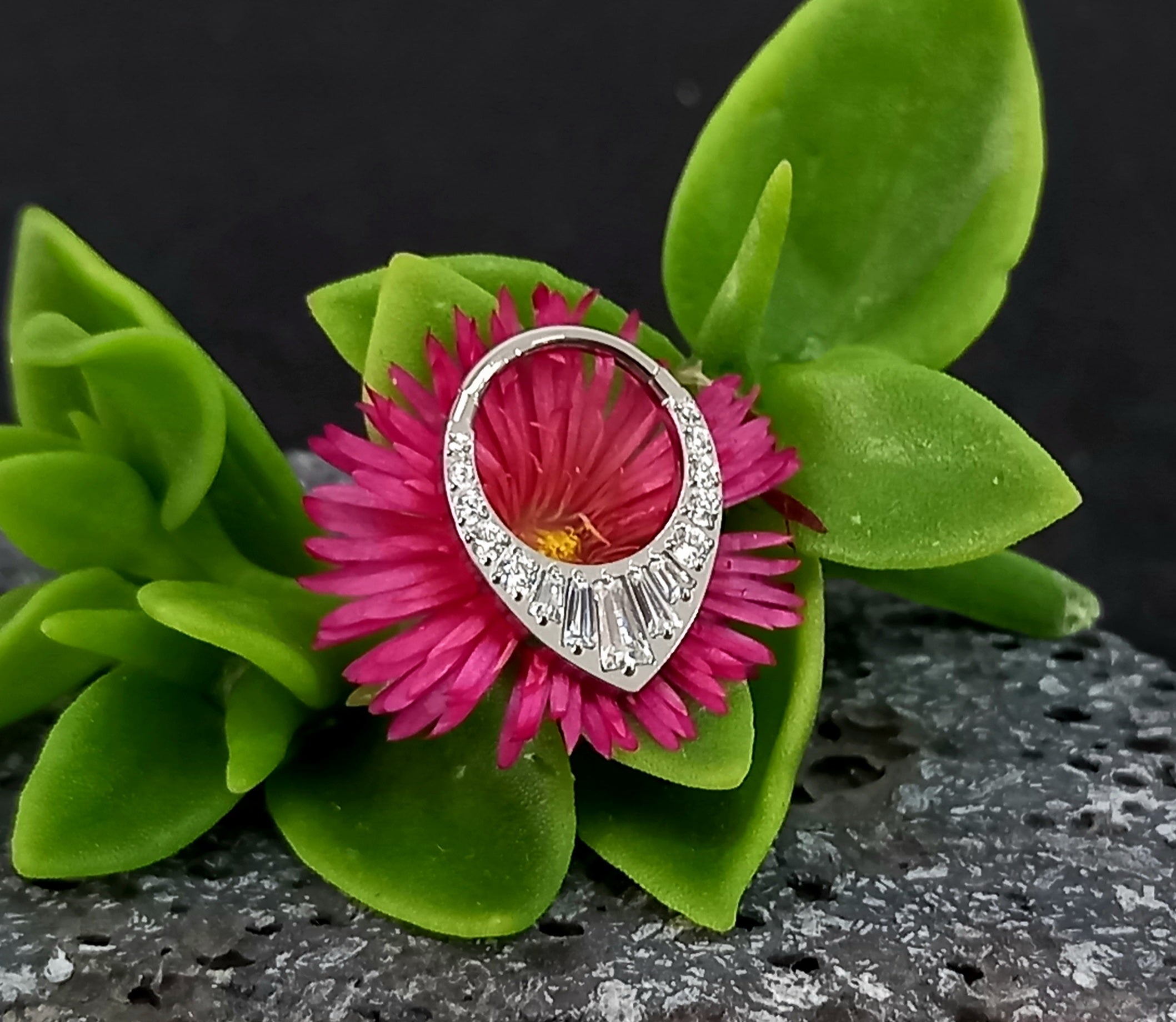 Argolla clicker maxi gota con brillo