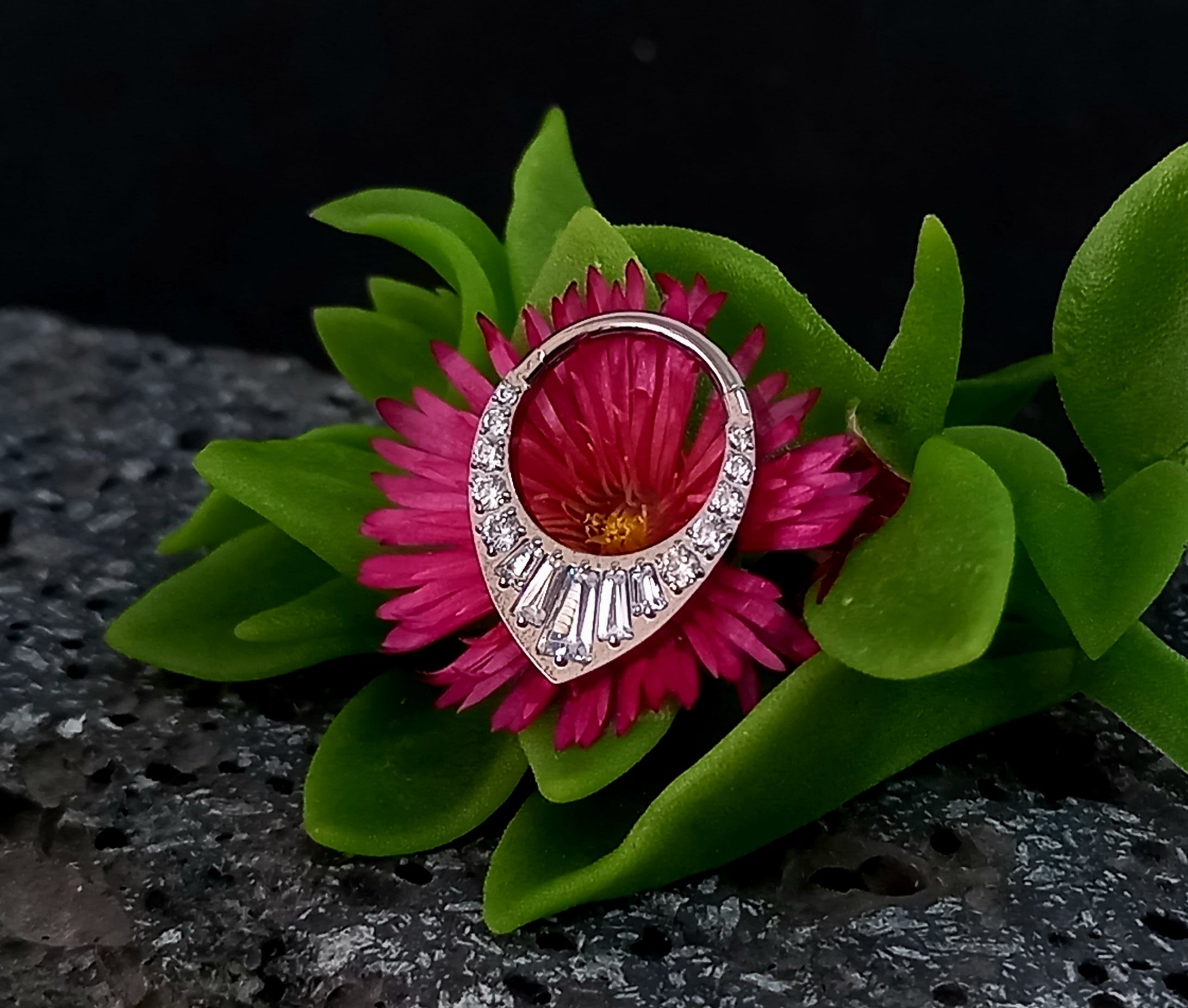 Argolla clicker maxi gota con brillo