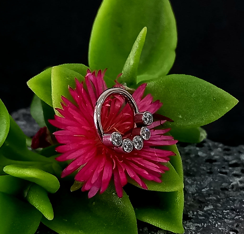 Argolla clicker con cinco Cz clear