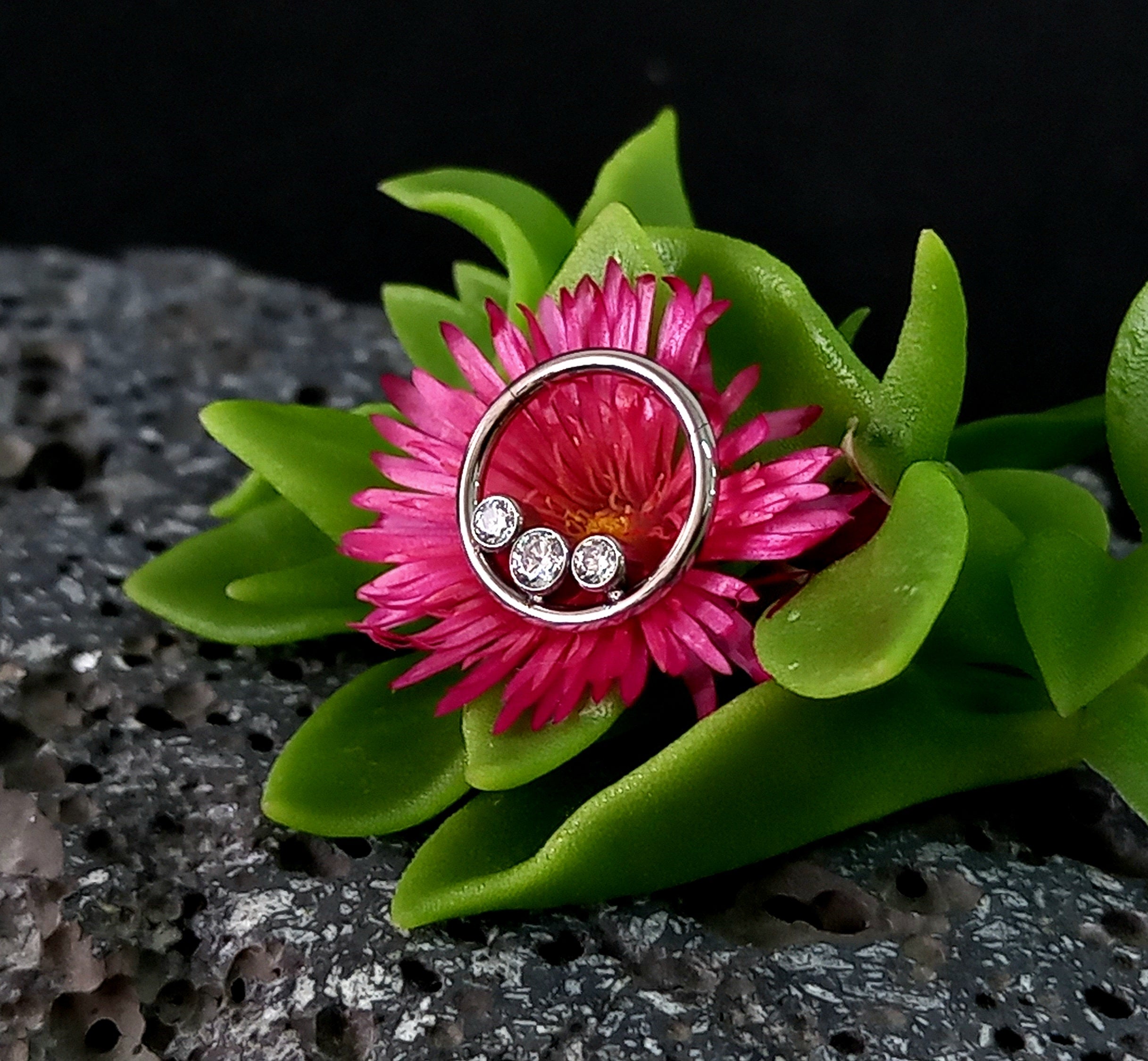 Argolla clicker triple brillo interno