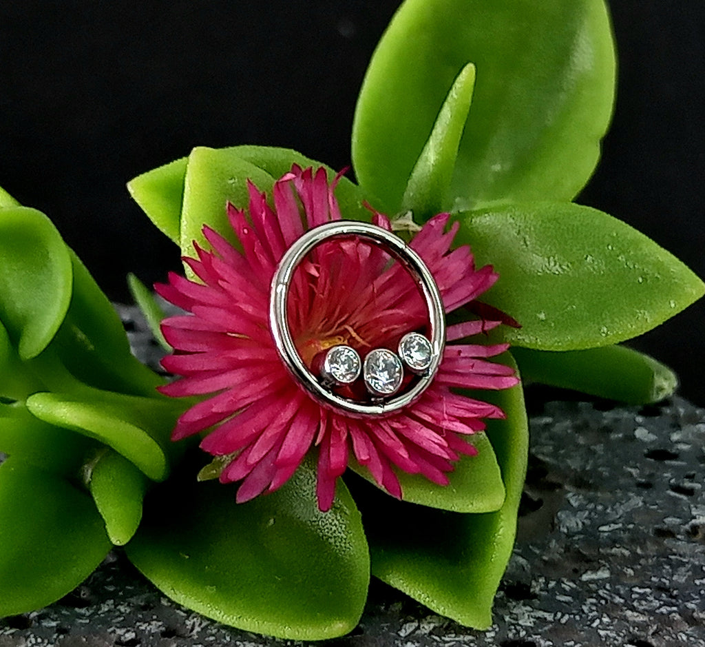 Argolla clicker triple brillo interno