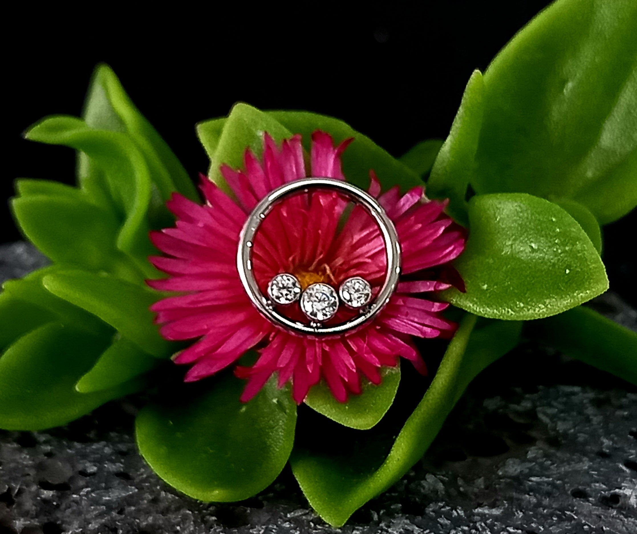 Argolla clicker triple brillo interno