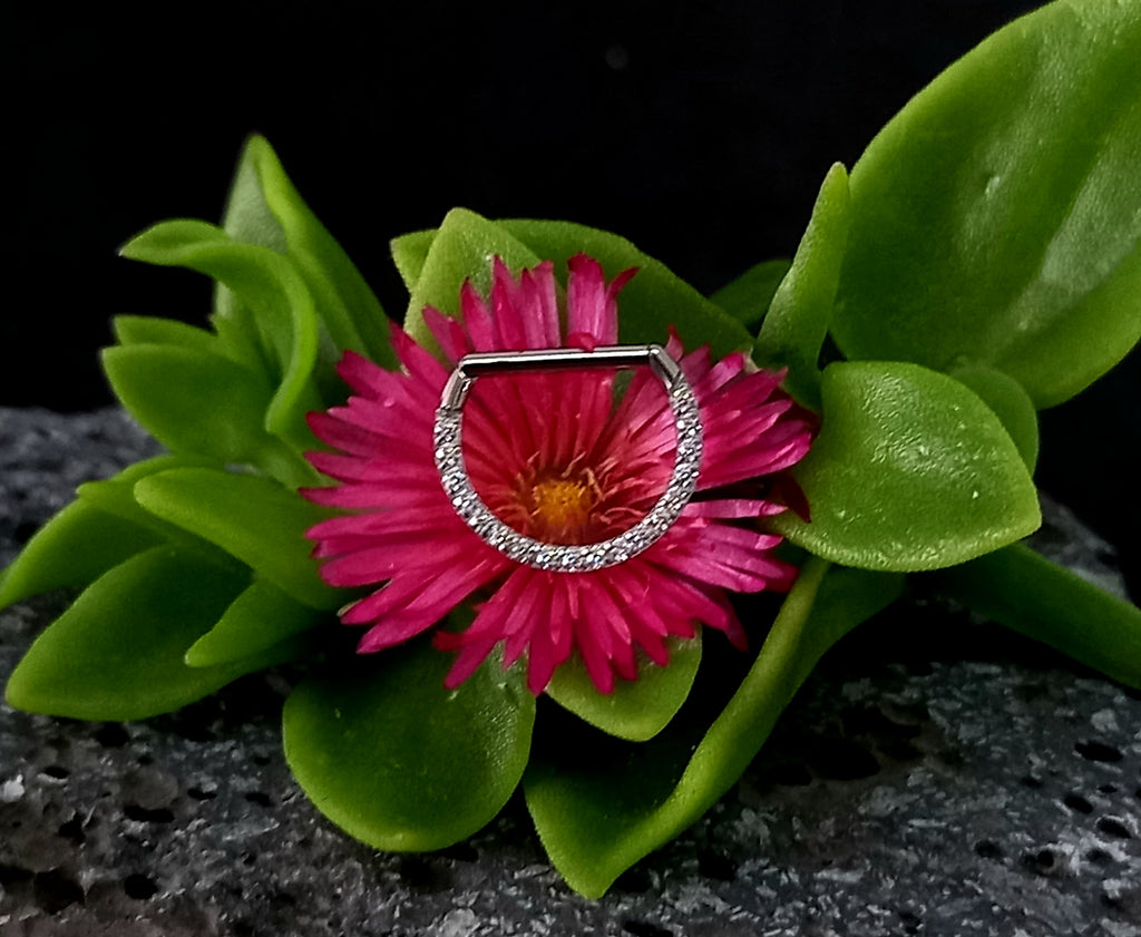 Argolla clicker D con brillo frontal