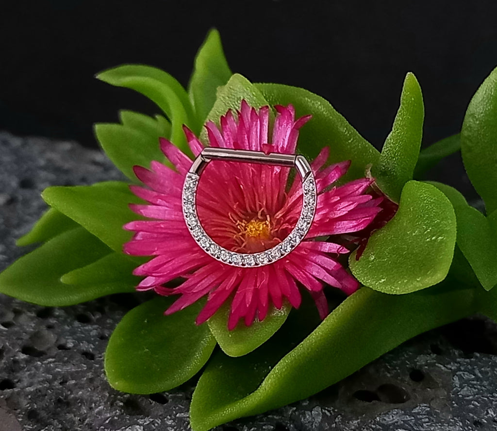 Argolla clicker D con brillo frontal