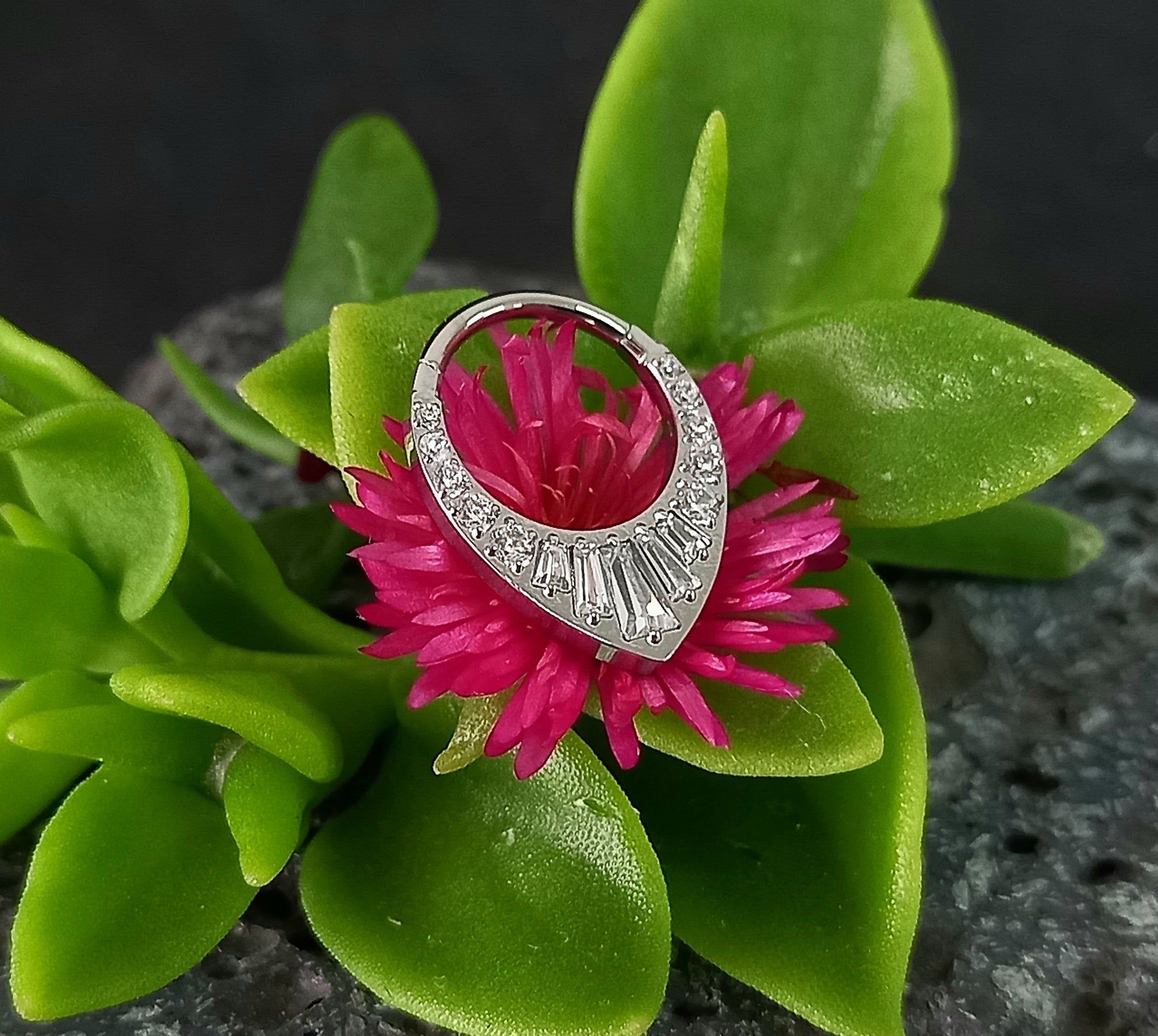 Argolla clicker maxi gota con brillo