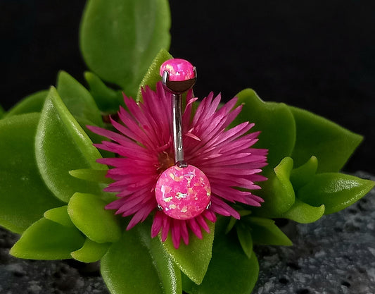 Titanio grado implante. Navel Opalo rosa