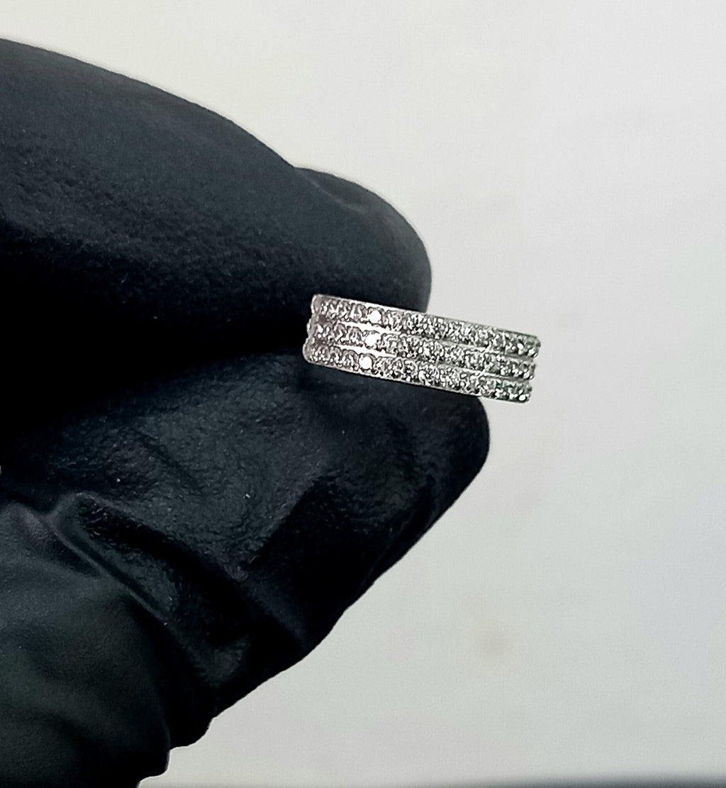 Argolla clicker triple brillo lateral