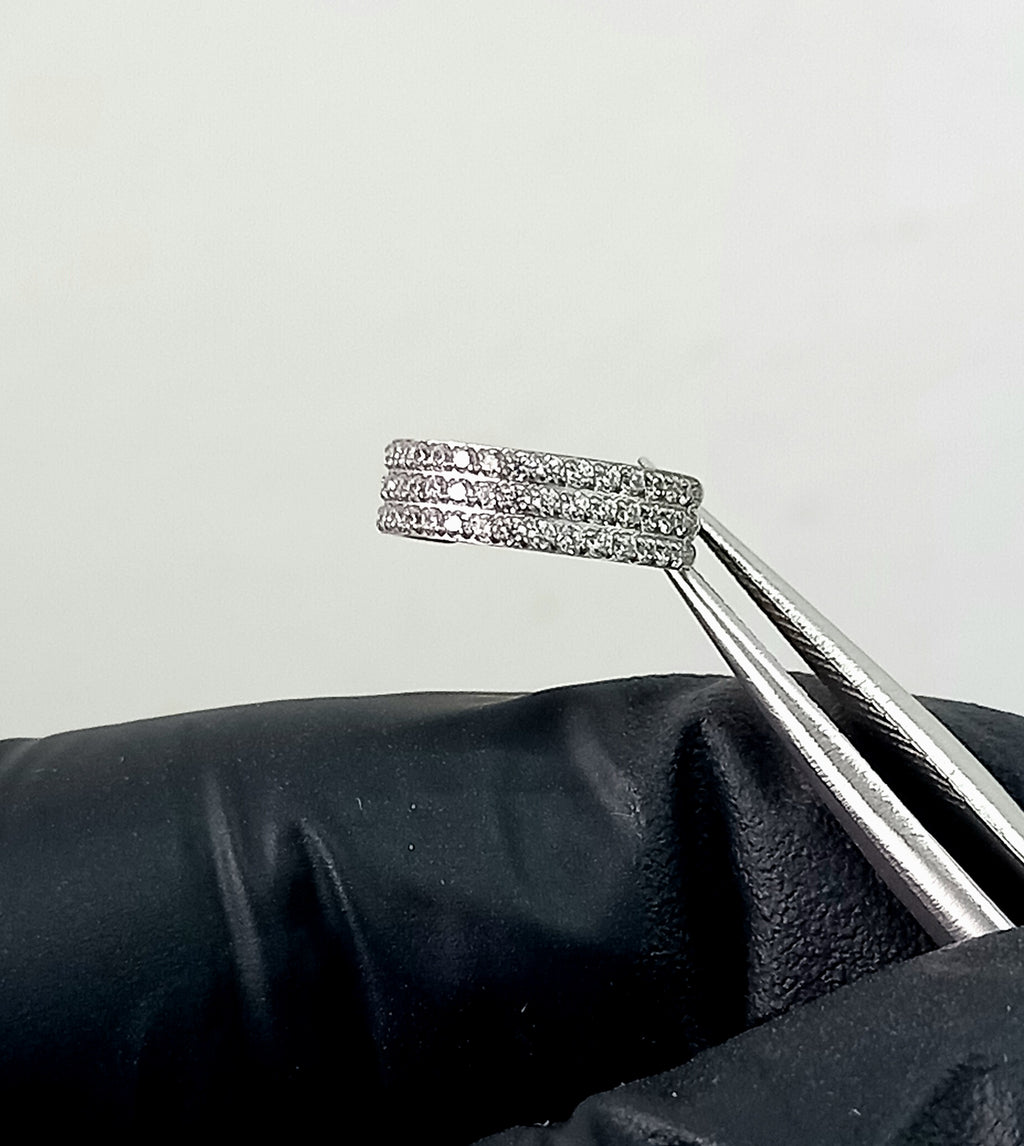 Argolla clicker triple brillo lateral