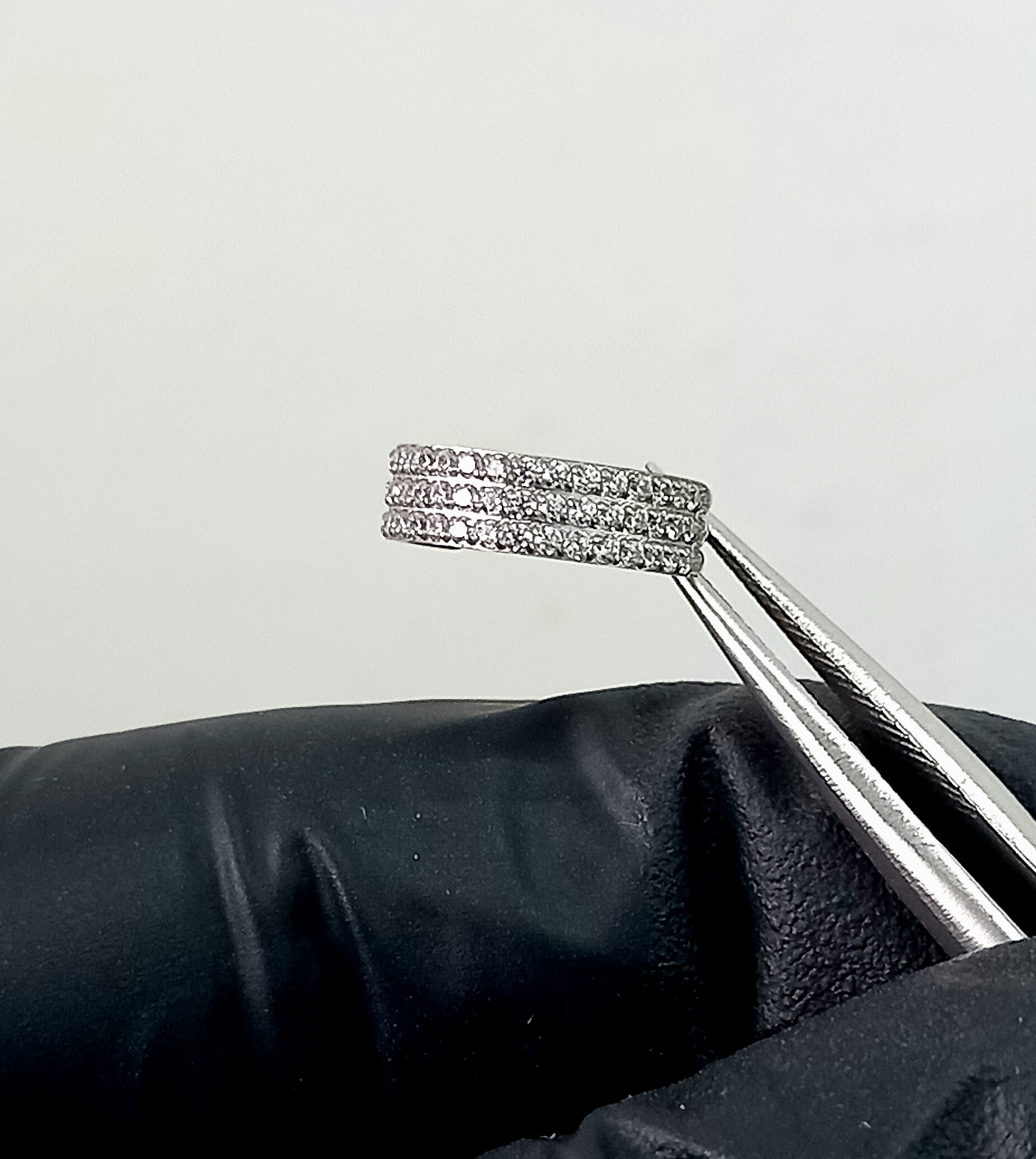 Argolla clicker triple brillo lateral