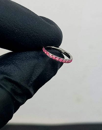 Titanio grado implante. Clicker opalo rosa lateral