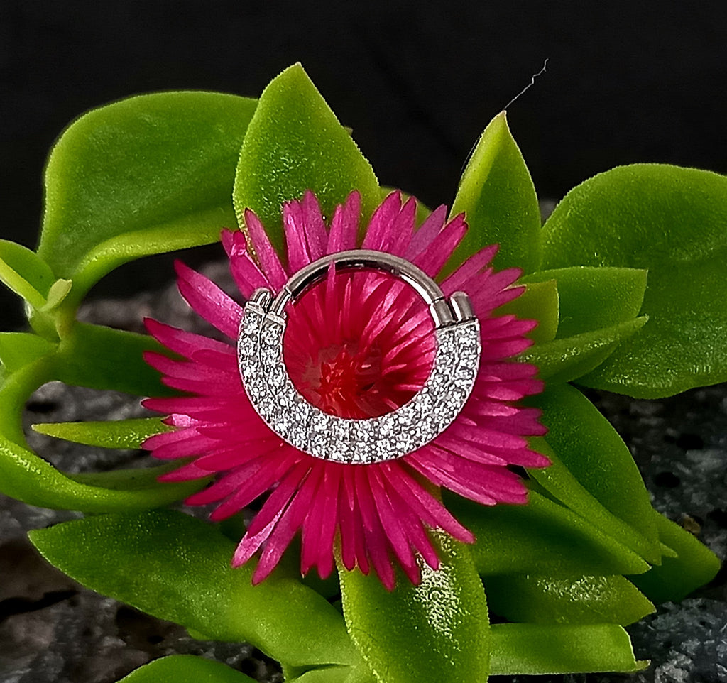 Argolla clicker doble brillo frontal clear