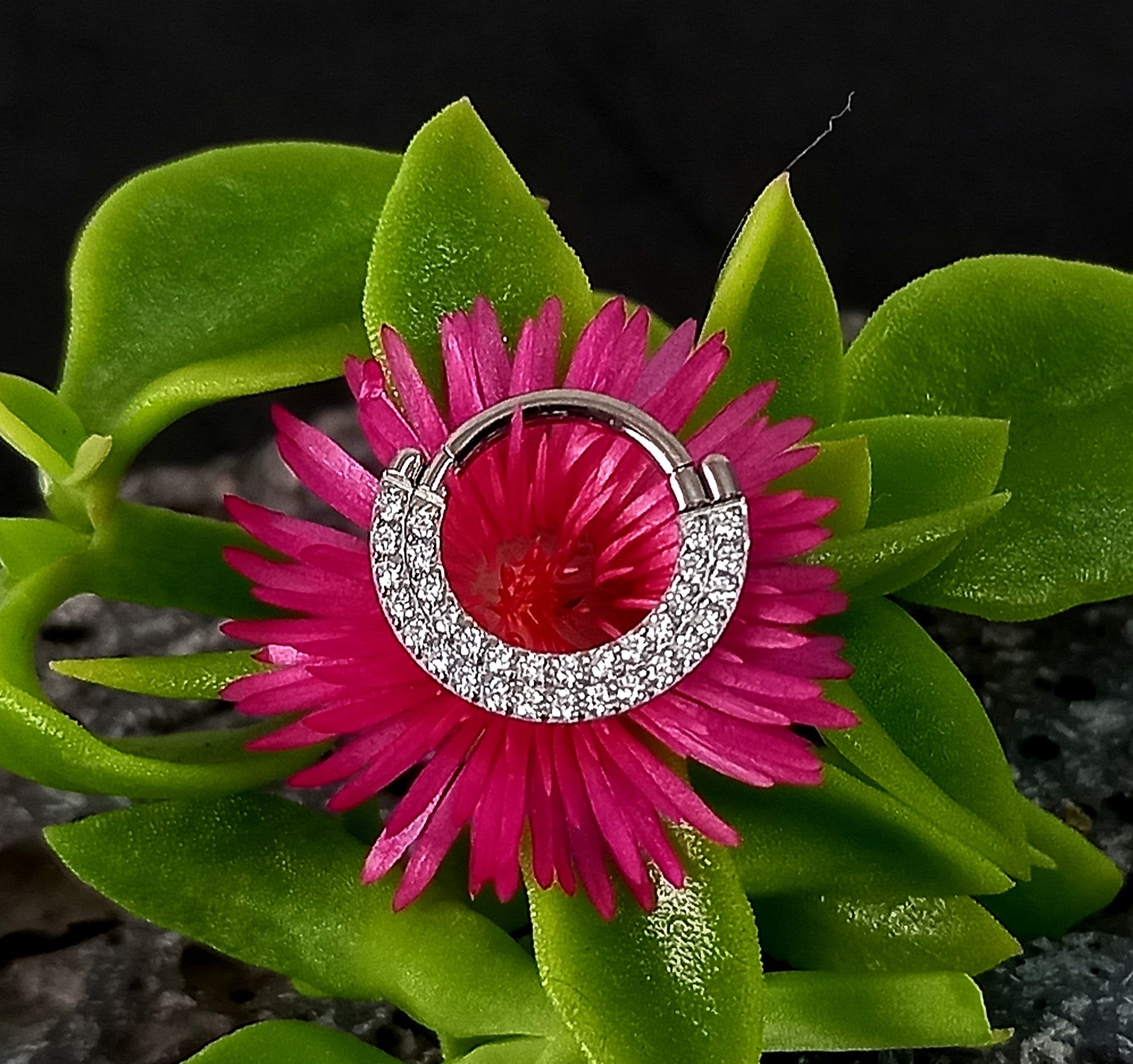 Argolla clicker doble brillo frontal clear