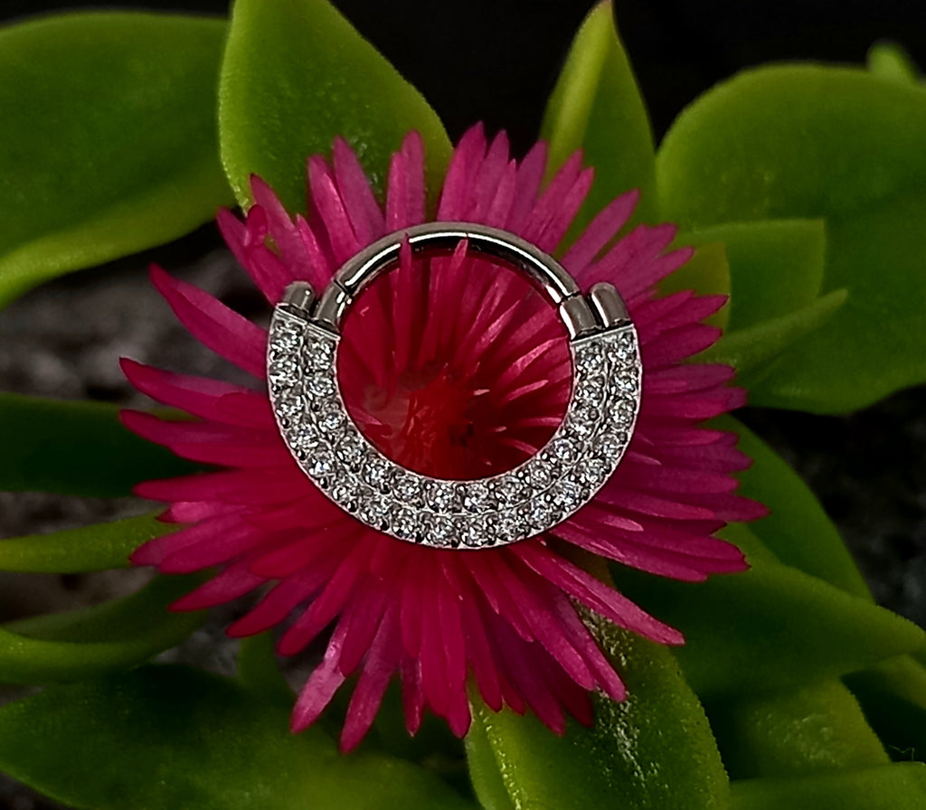 Argolla clicker doble brillo frontal clear