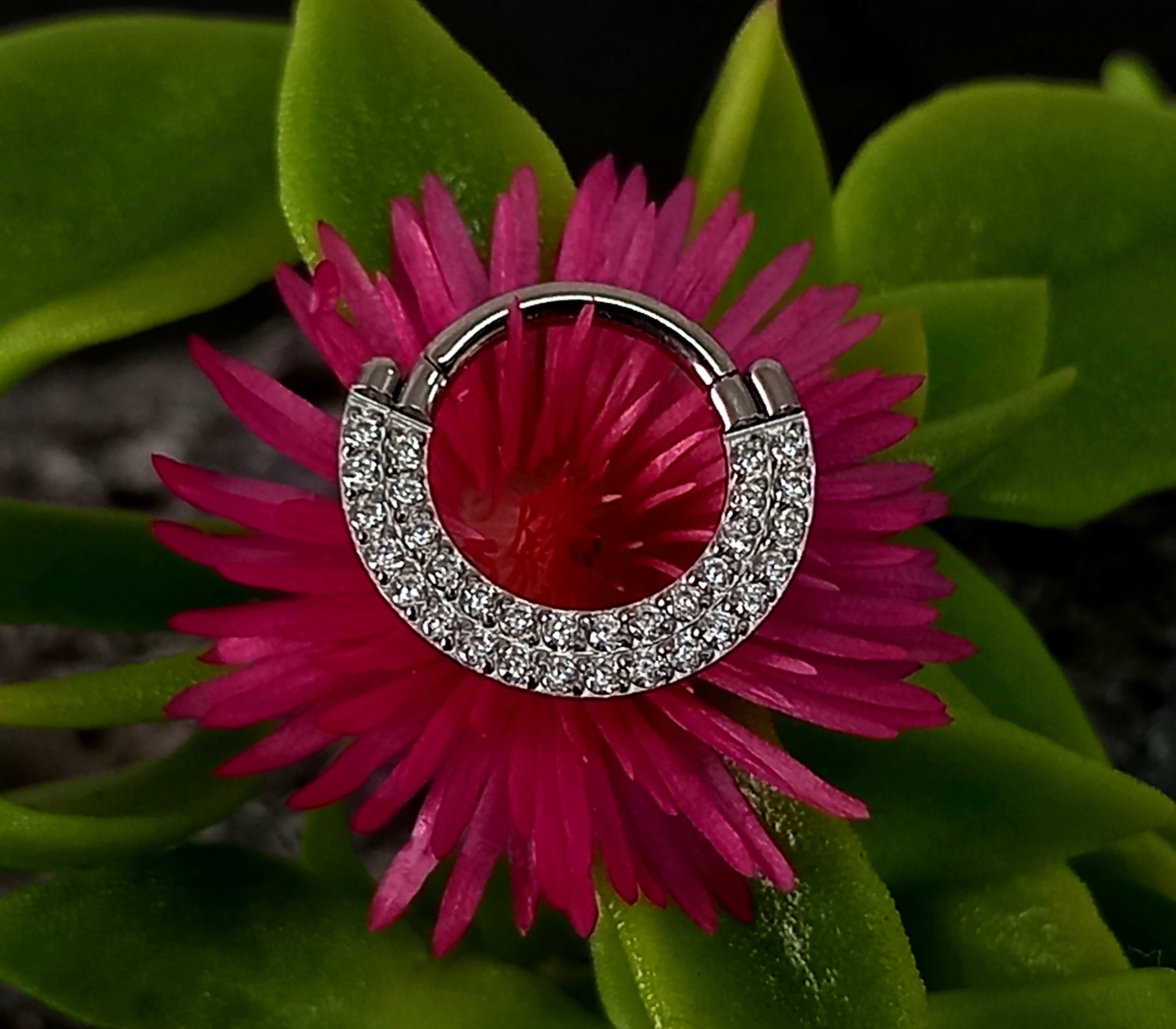 Argolla clicker doble brillo frontal clear