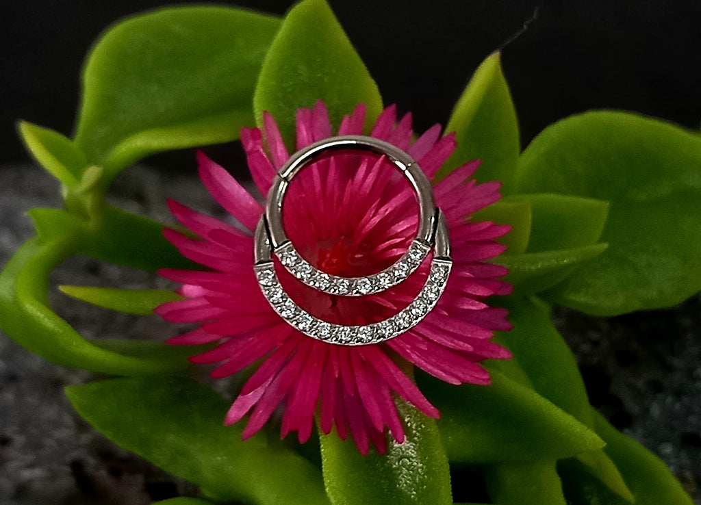 Argolla clicker doble argolla brillos