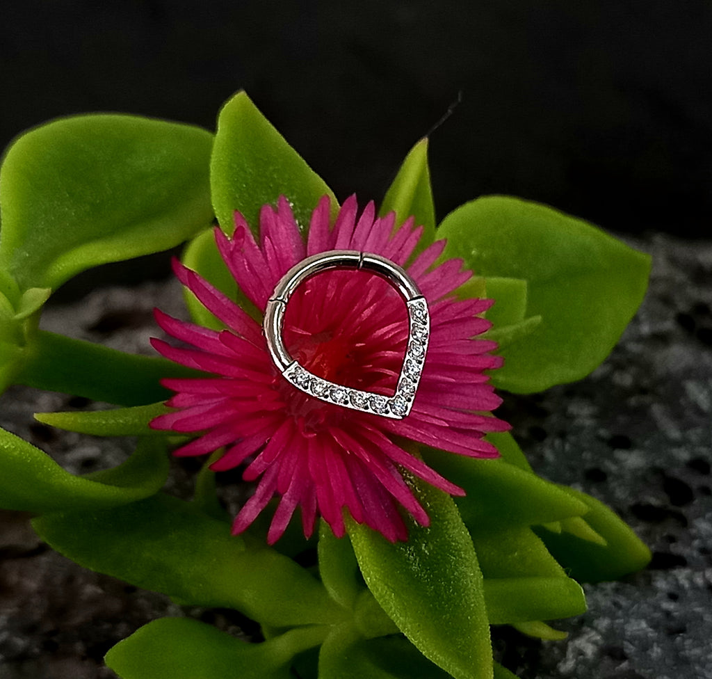 Argolla clicker gota con brillos