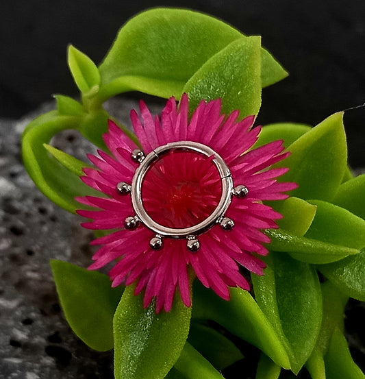 Argolla clicker 7 cuentas decorativas exteriores