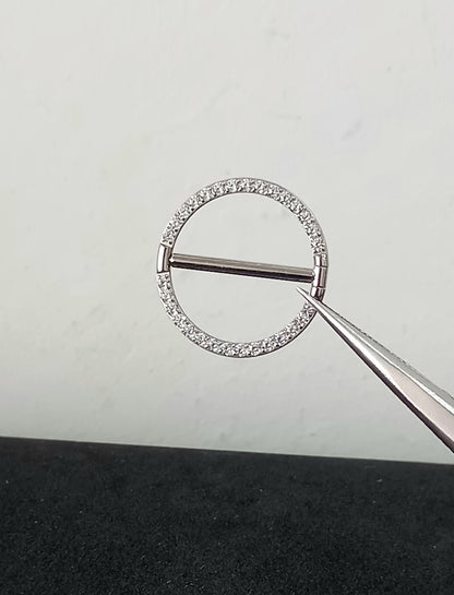 Titanio grado implante. Nipple argolla con briilo clear