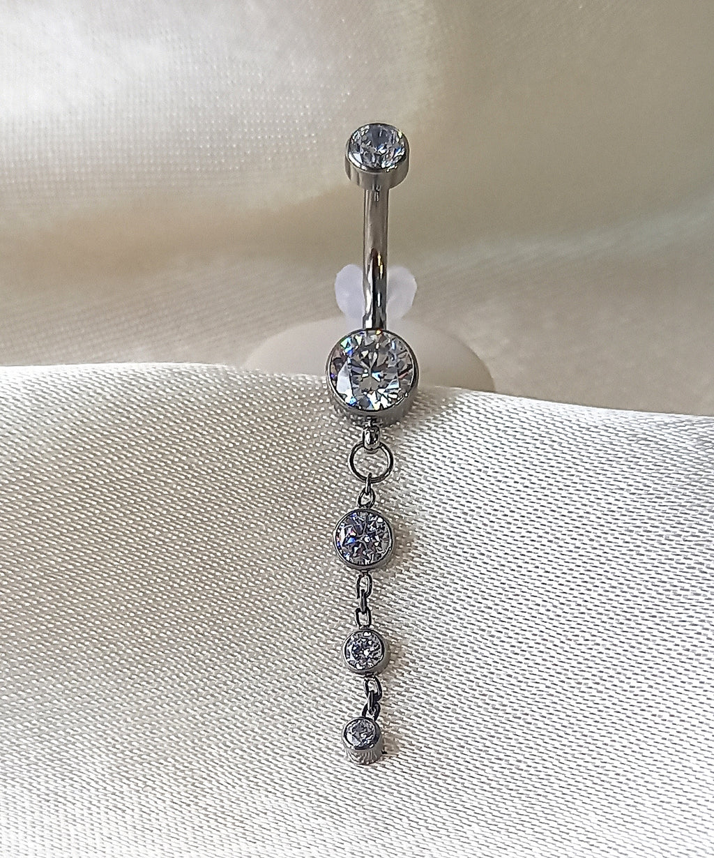 Navel tres brillos colgante
